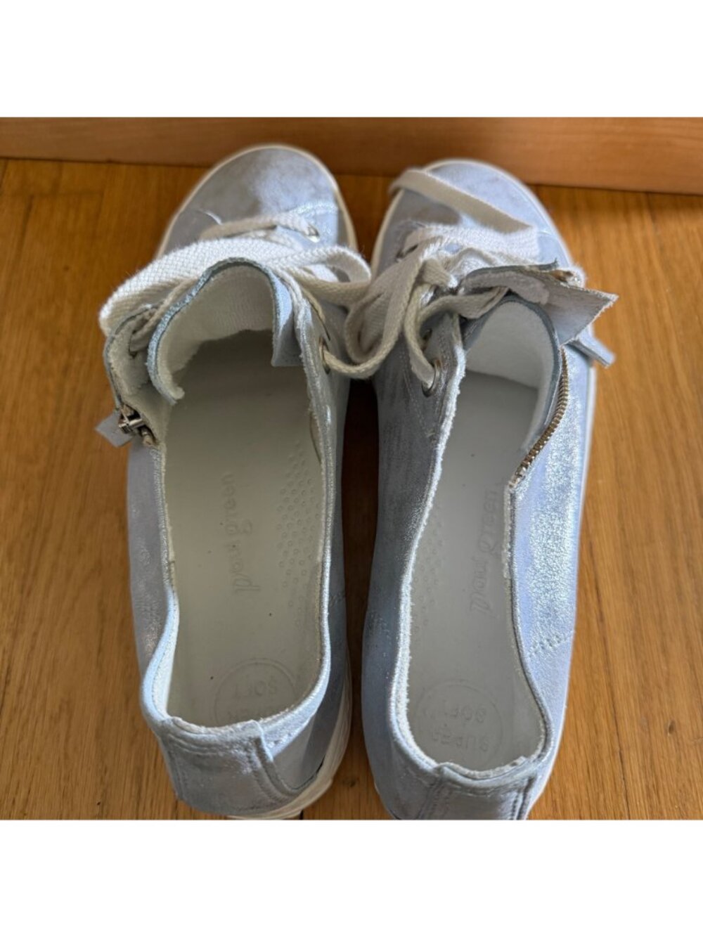 Paul Green Size 7 Womens Tamara Mineral Antic Bluish Gray Metallic Sneaker - Picture 6 of 16